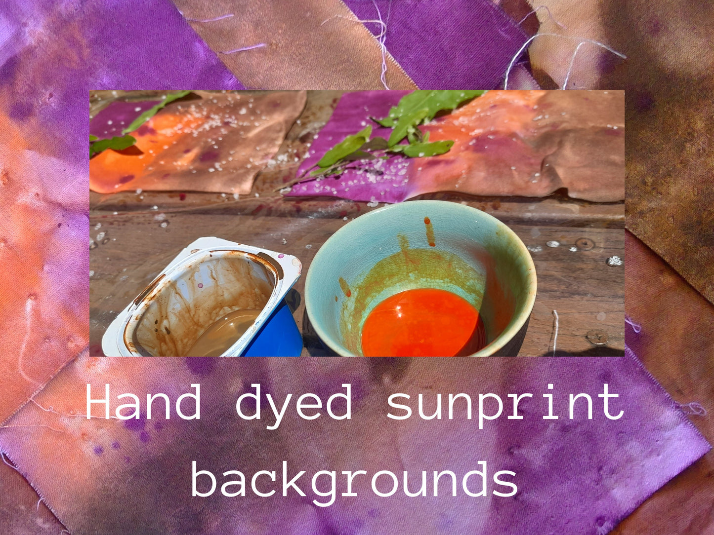 Hand dyed Embroidery Kit Orange Butterfly Sun Print , Beginners Easy Sewing Project, Fabric Art Design, Creative Mindful Stitch Therapy,