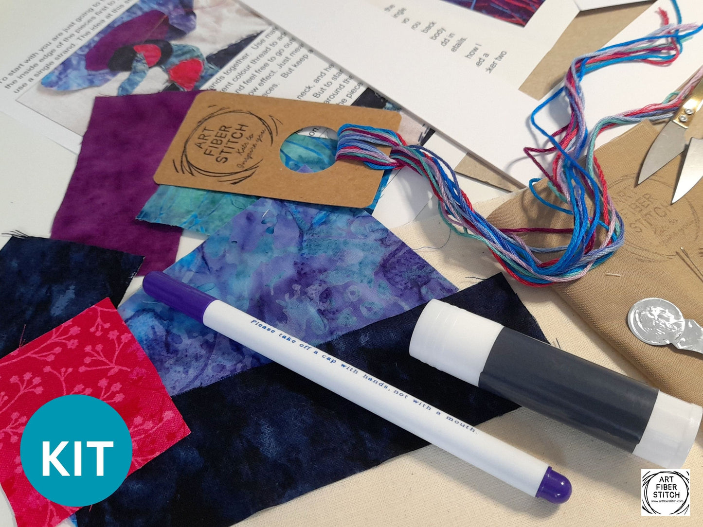 Crazy Crane Slow Stitching Kit, Beginners Embroidery, easy sewing project, Fabric Collage, Mindful Craft, Stitch Therapy