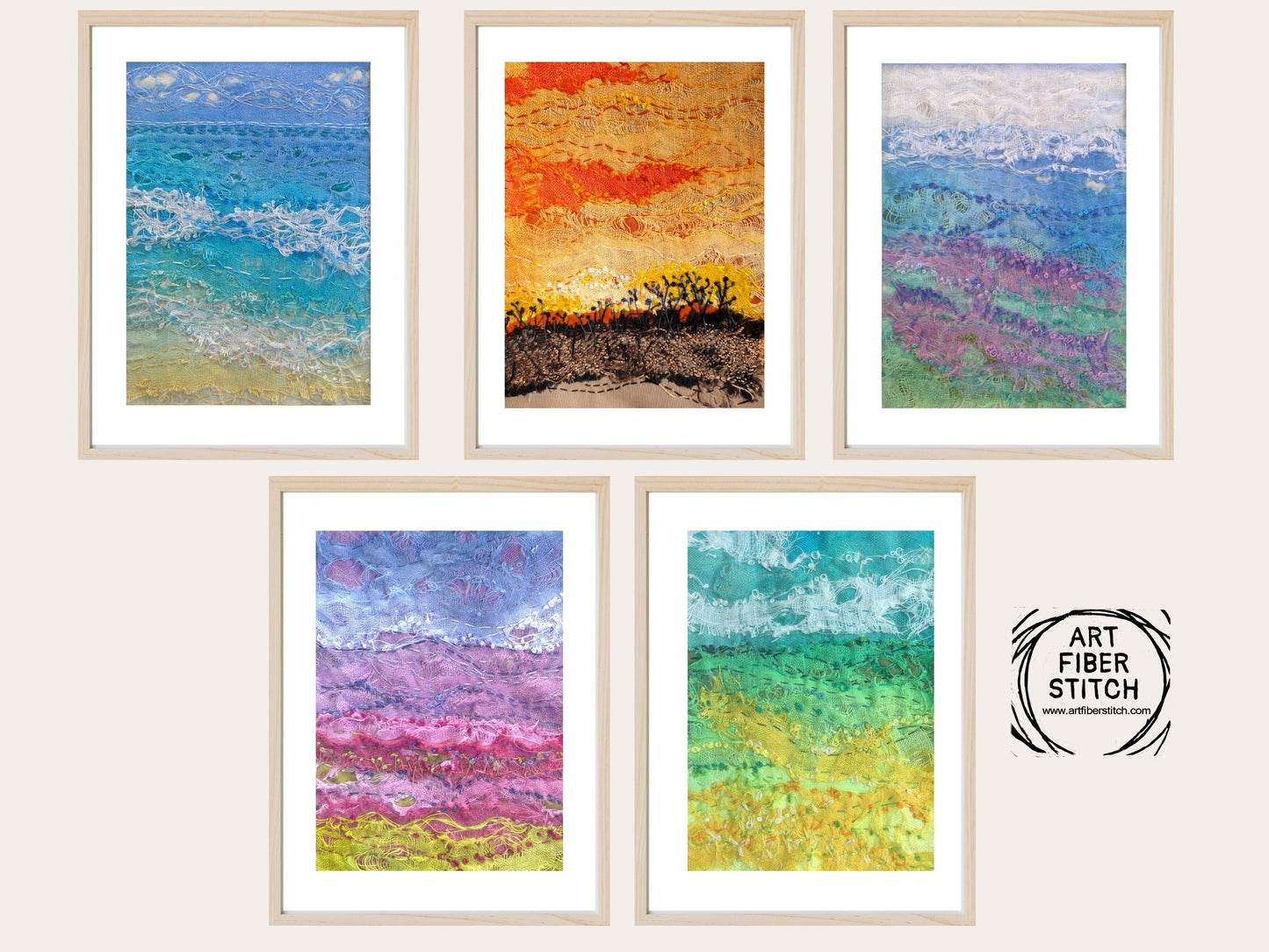 Impressionist embroidery kit, hand dyed linen, fabric manipulation, Easy Sewing Project Textile Art Creative Mindful Stitch Therapy kit