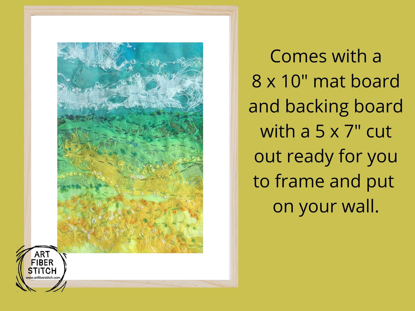 Impressionist embroidery kit, hand dyed linen, fabric manipulation, Easy Sewing Project Textile Art Creative Mindful Stitch Therapy kit
