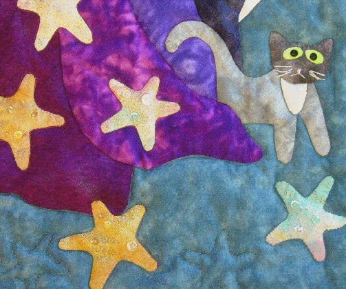 Spellcaster a wizard PDF applique and quilting pattern Instant download Childs Wall hanging Mini Quilt Hand sewing Embroidery design