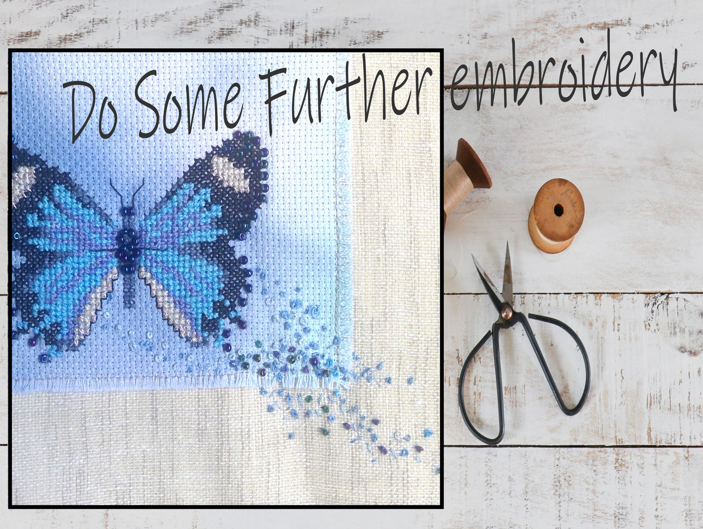 Orange Lacewing Butterfly Cross Stitch Pattern PDF, X Stitch pattern Instant Download, Insect embroidery tutorial, Embellished x-stitch PDF