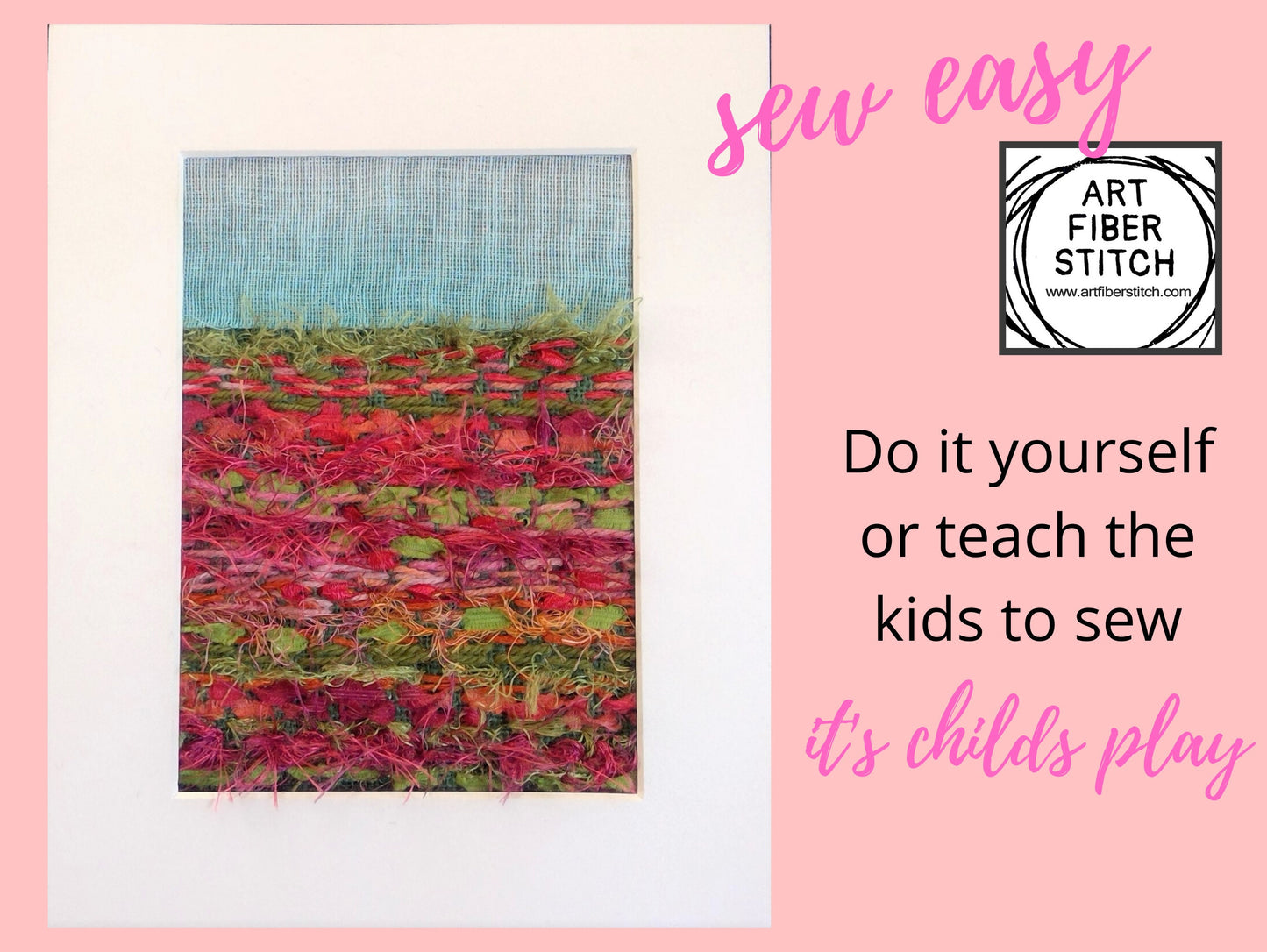 Field of Flowers Fabric Art Kit, Beginners Embroidery, easy sewing project, Kids craft, Childrens sewing, Creative Mindful Stitch Therapy