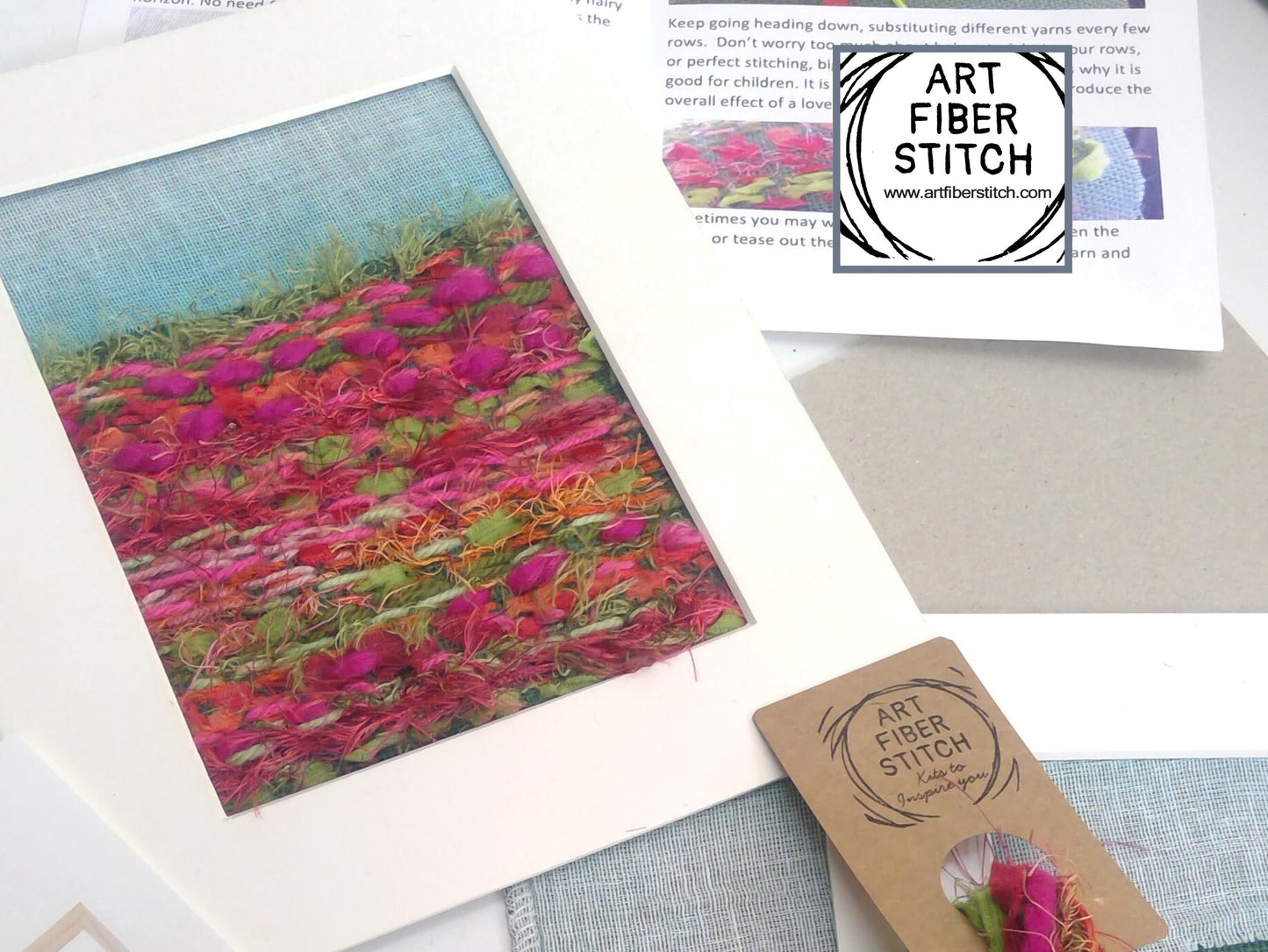 Field of Flowers Fabric Art Kit, Beginners Embroidery, easy sewing project, Kids craft, Childrens sewing, Creative Mindful Stitch Therapy