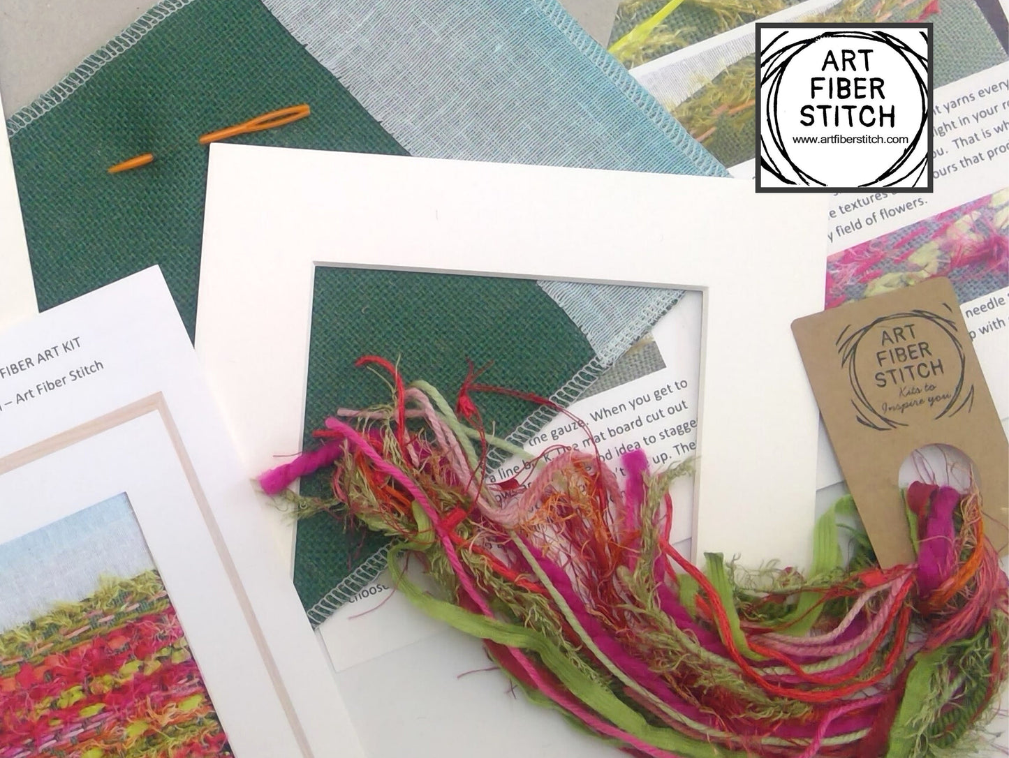 Field of Flowers Fabric Art Kit, Beginners Embroidery, easy sewing project, Kids craft, Childrens sewing, Creative Mindful Stitch Therapy