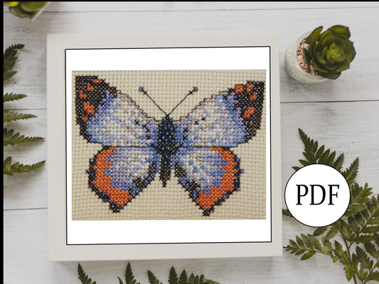 Common Opal  Butterfly Cross Stitch Pattern PDF,  X Stitch pattern Instant Download, Insect embroidery tutorial, Embellished x-stitch PDF