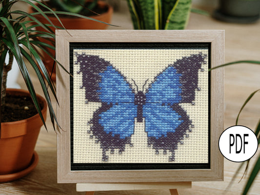 Ulysses Butterfly Cross Stitch Pattern PDF,  X Stitch pattern Instant Download, Insect embroidery tutorial, Embellished x-stitch sampler PDF