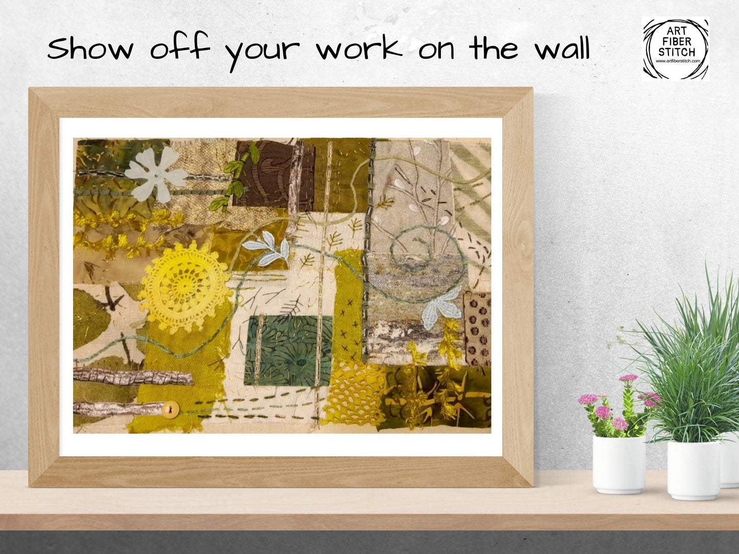 Fabric Collage, Slow Stitching Kit,  Textile Craft, Beginners Embroidery, easy sewing project, Junk Journal, Fabric Journal, Scraps