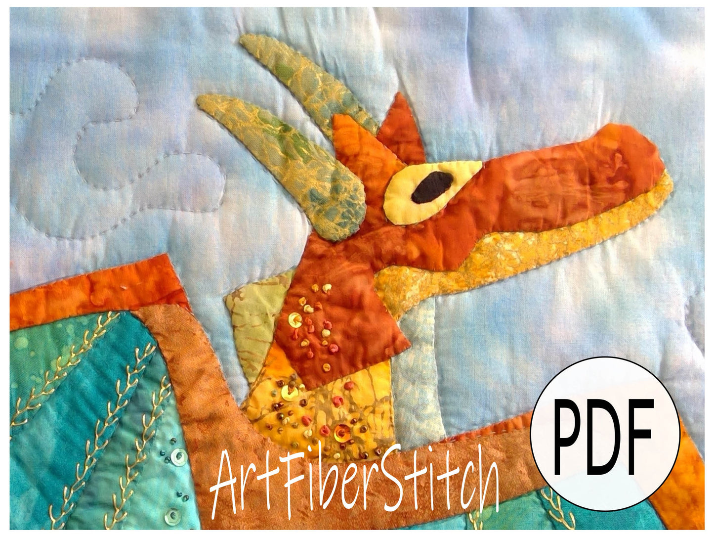 Dragons Keep a dragon PDF applique and quilting pattern Instant download Childs Wall hanging Mini Quilt Hand sewing Embroidery design